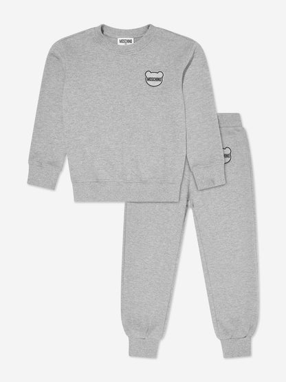 Moschino Kids 熊标志运动服（灰色）