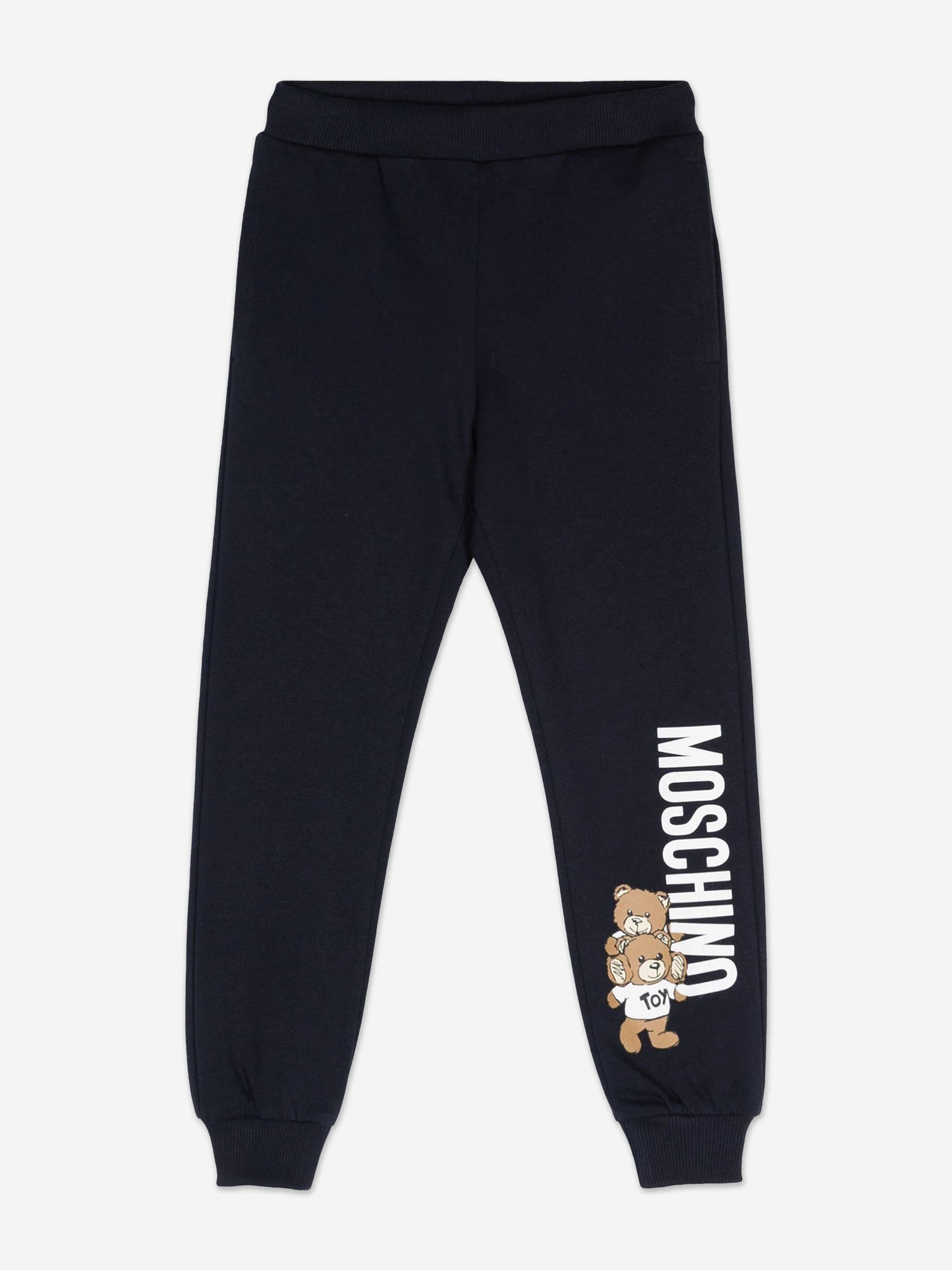 Moschino Kids 泰迪熊徽标慢跑裤（海军蓝）