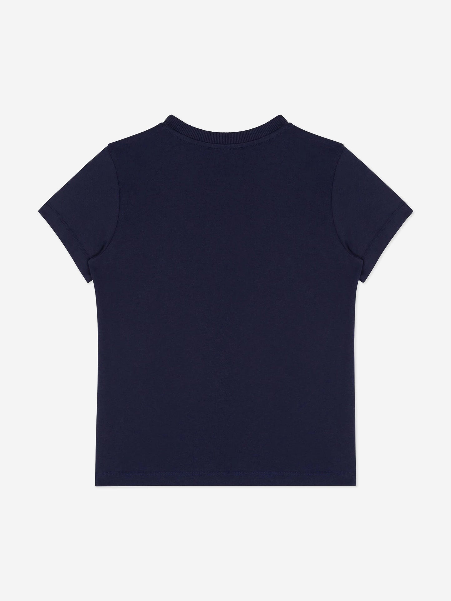 Moschino Kids 泰迪熊徽标 T 恤（海军蓝）