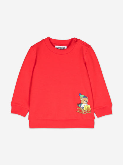 Moschino Baby Sledge Bear 红色运动衫