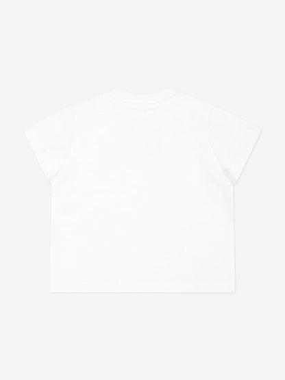 Moschino 象牙色小熊标志 T 恤