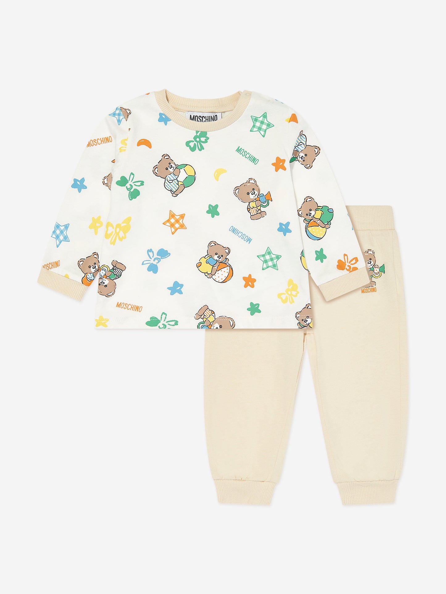 Moschino 象牙色小熊宝宝长裤套装