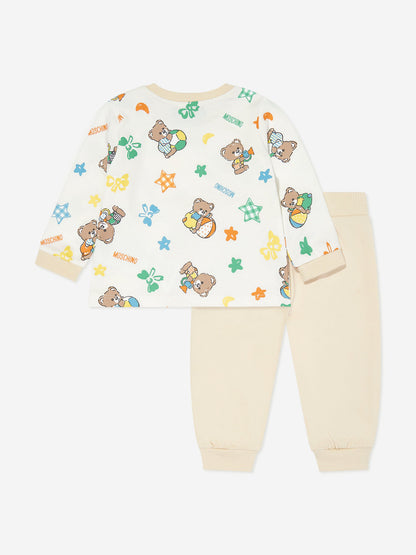 Moschino 象牙色小熊宝宝长裤套装