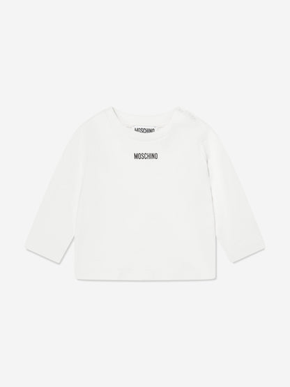Moschino 男童 T 恤和工装裤套装（蓝色）