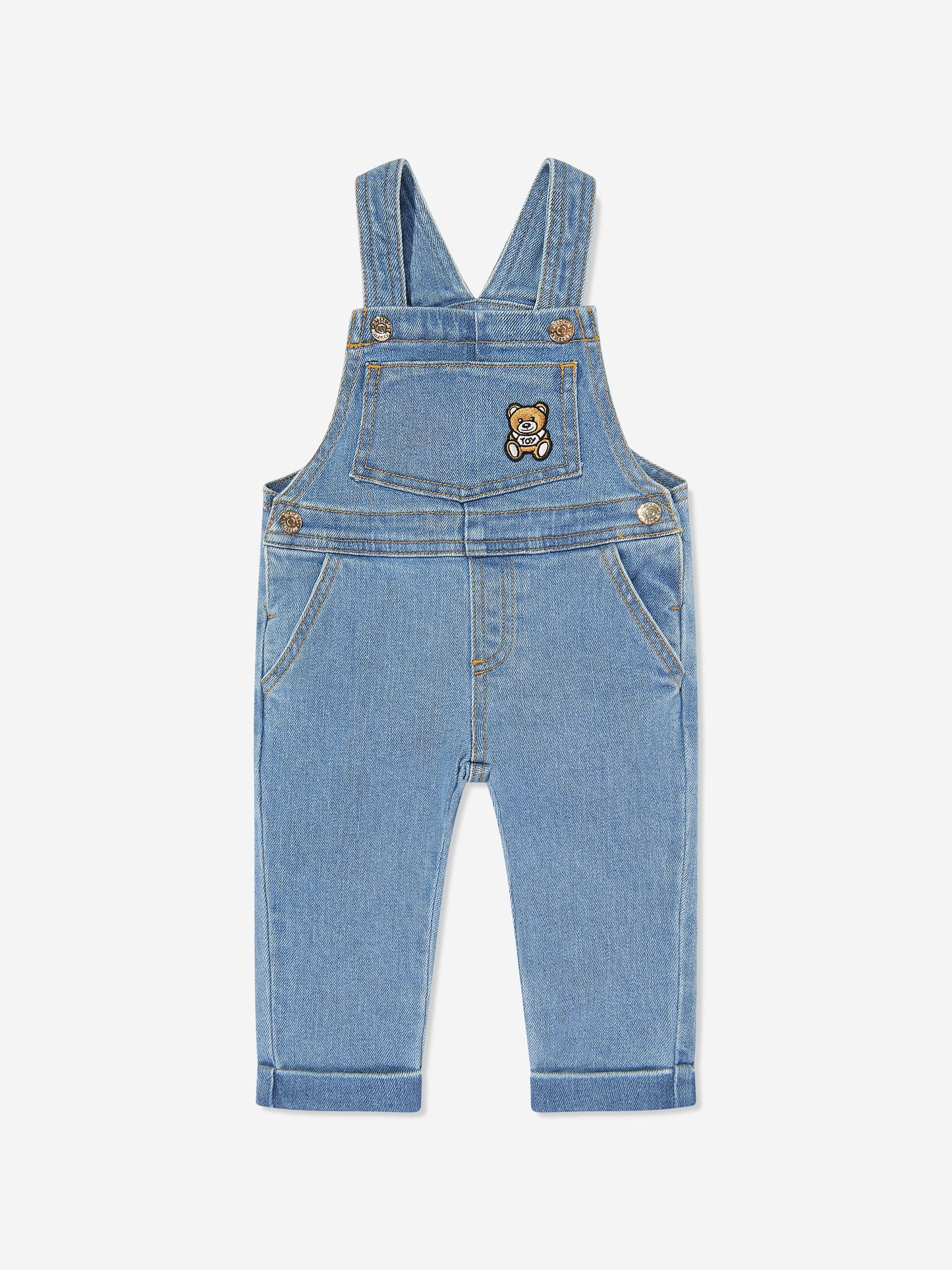 Moschino 男童 T 恤和工装裤套装（蓝色）