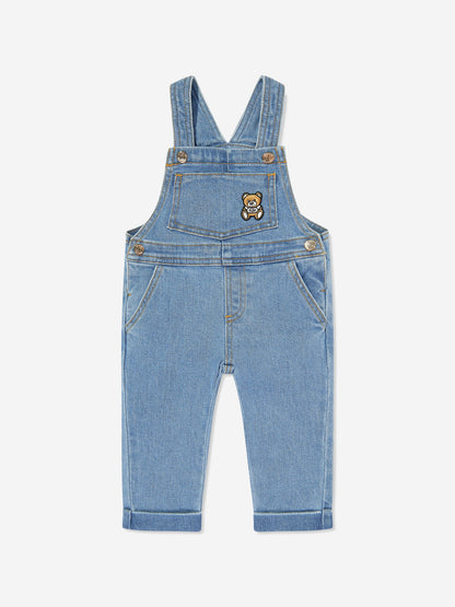 Moschino 男童 T 恤和工装裤套装（蓝色）