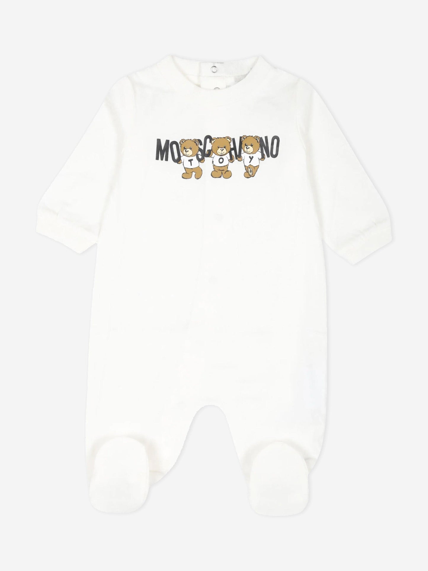 象牙色 Baby Bear Logo 婴儿连体衣