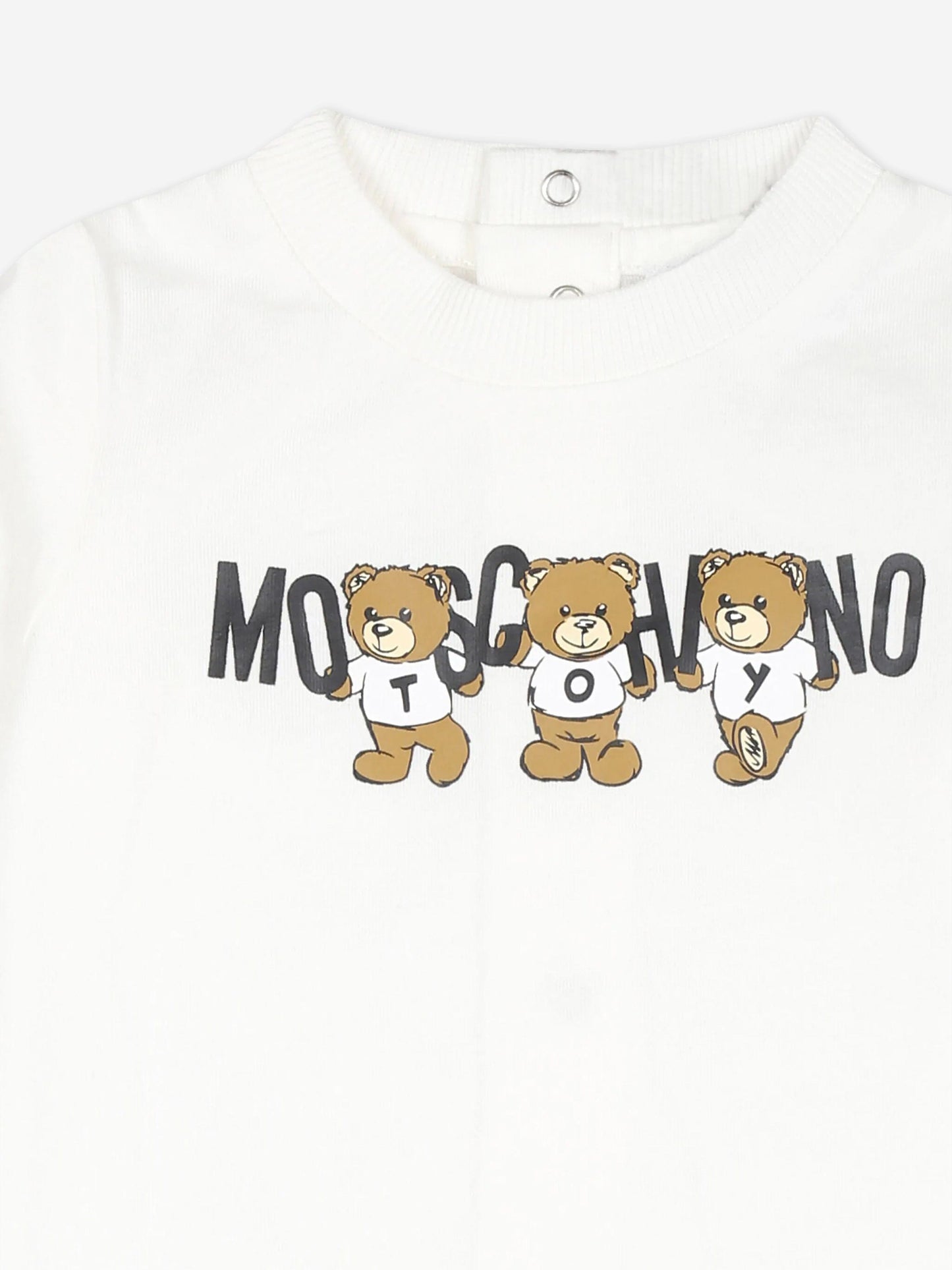 象牙色 Baby Bear Logo 婴儿连体衣