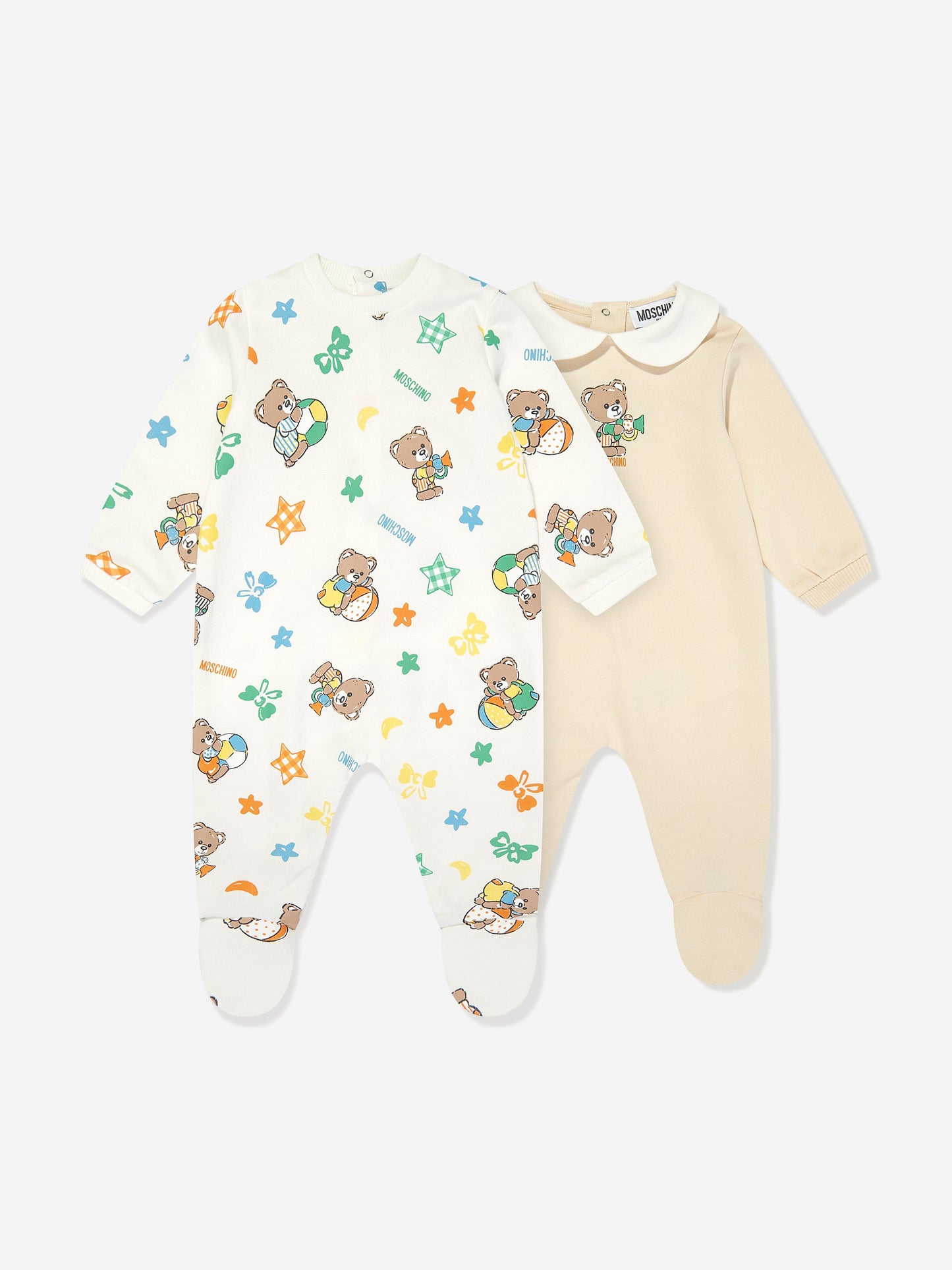 Moschino Baby Bear 2 件套婴儿连体衣礼品套装（象牙色）