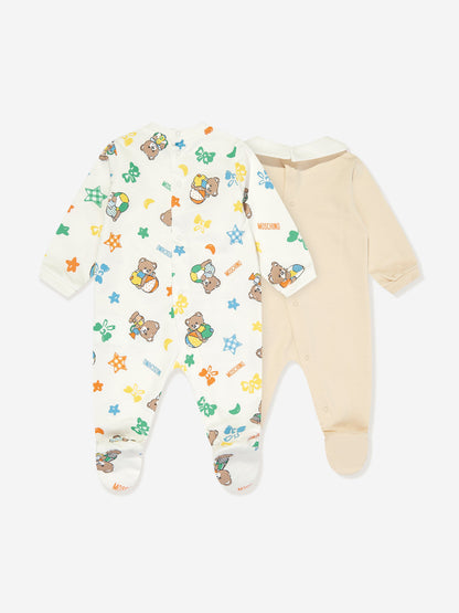 Moschino Baby Bear 2 件套婴儿连体衣礼品套装（象牙色）