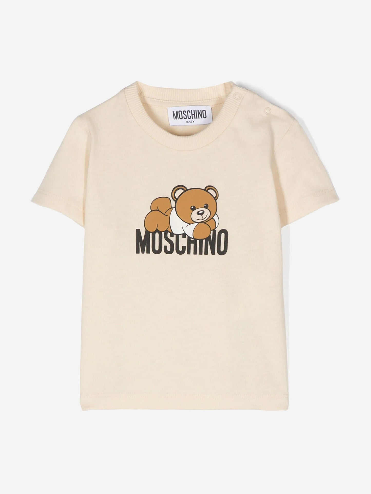 米色带礼盒的 Baby Bear 徽标 T 恤