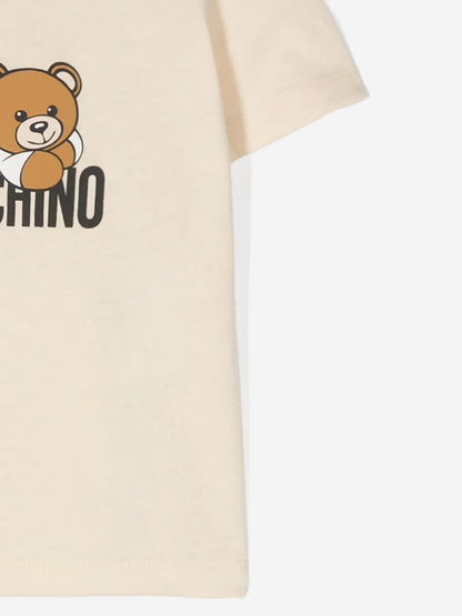 米色带礼盒的 Baby Bear 徽标 T 恤