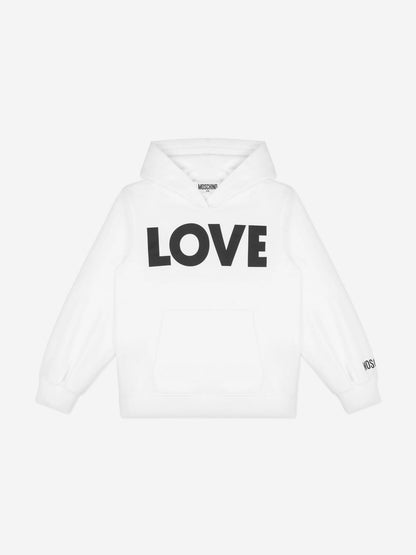 Moschino Kids Love 白色连帽衫