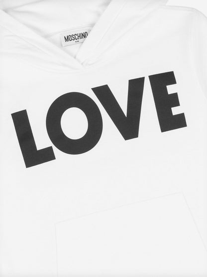 Moschino Kids Love 白色连帽衫