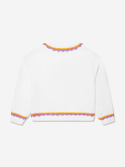 Moschino 女童白色刺绣徽标运动衫