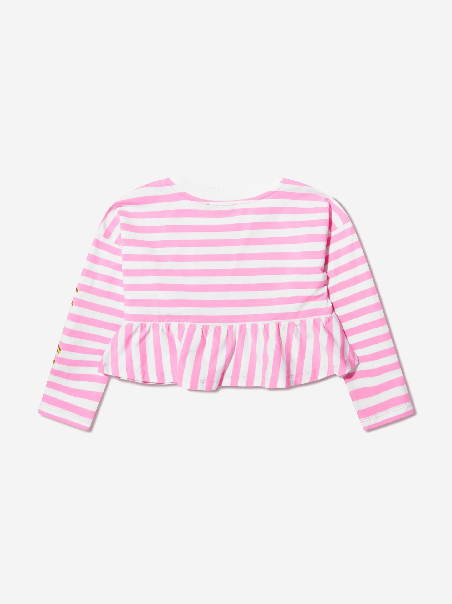 Moschino 女童条纹长袖 T 恤（粉色）
