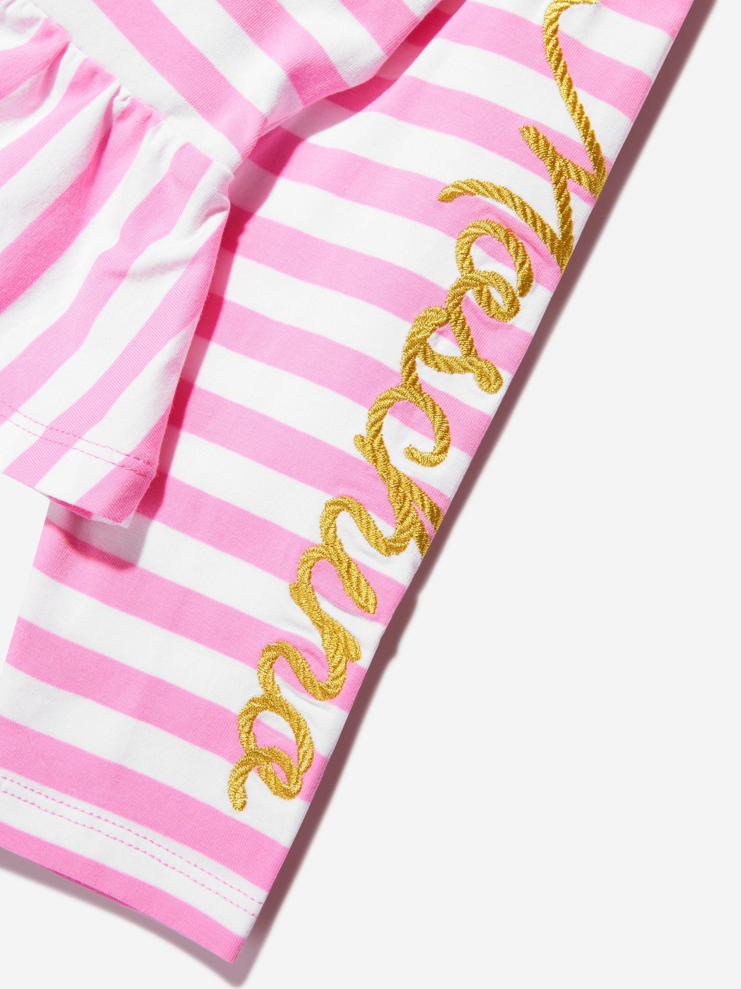 Moschino 女童条纹长袖 T 恤（粉色）