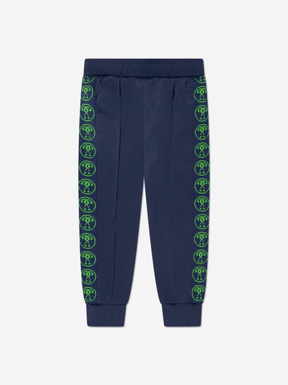 Moschino Boys Milano Logo 海军蓝慢跑裤