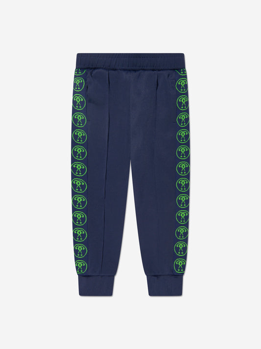 Moschino Boys Milano Logo 海军蓝慢跑裤