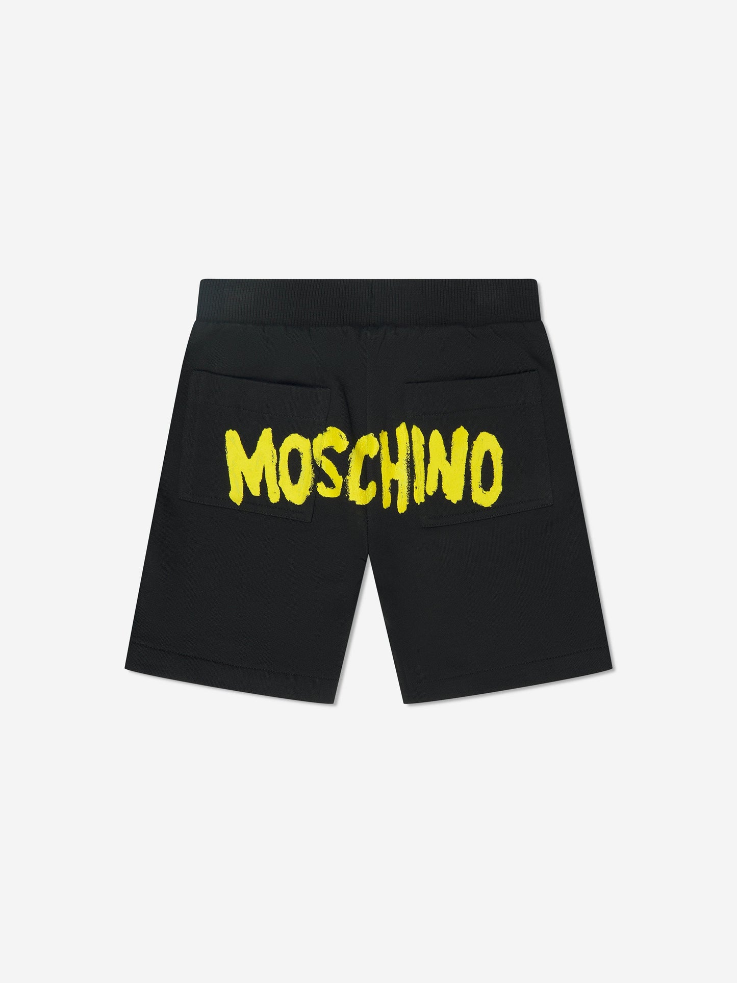 Moschino Boys 黑色徽标印花短裤