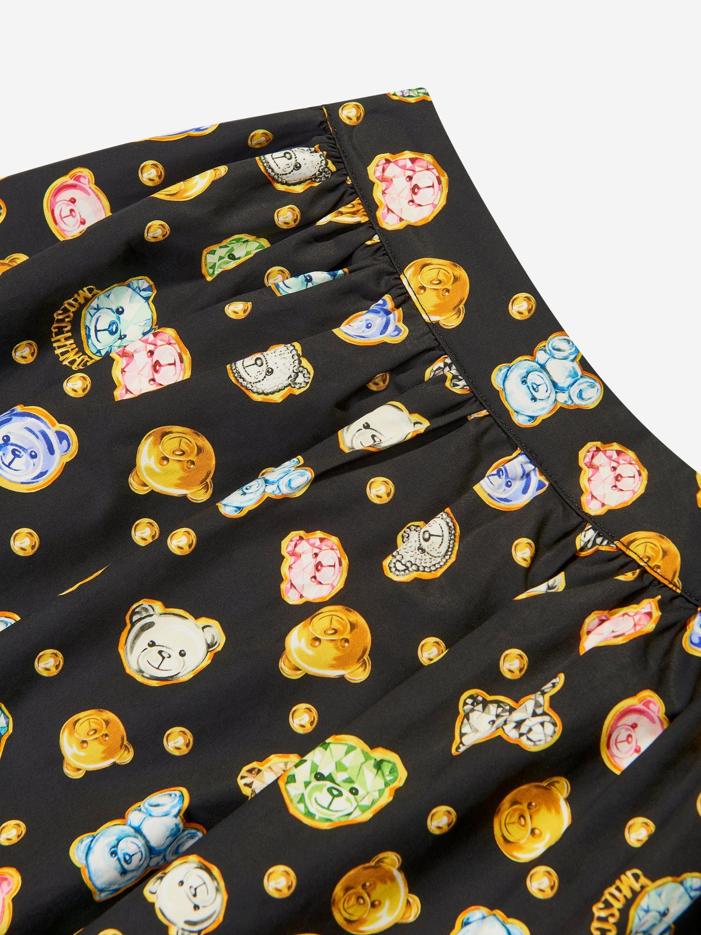 Moschino Girls 黑色泰迪熊宝石半身裙