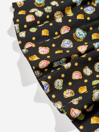 Moschino Girls 黑色泰迪熊宝石半身裙