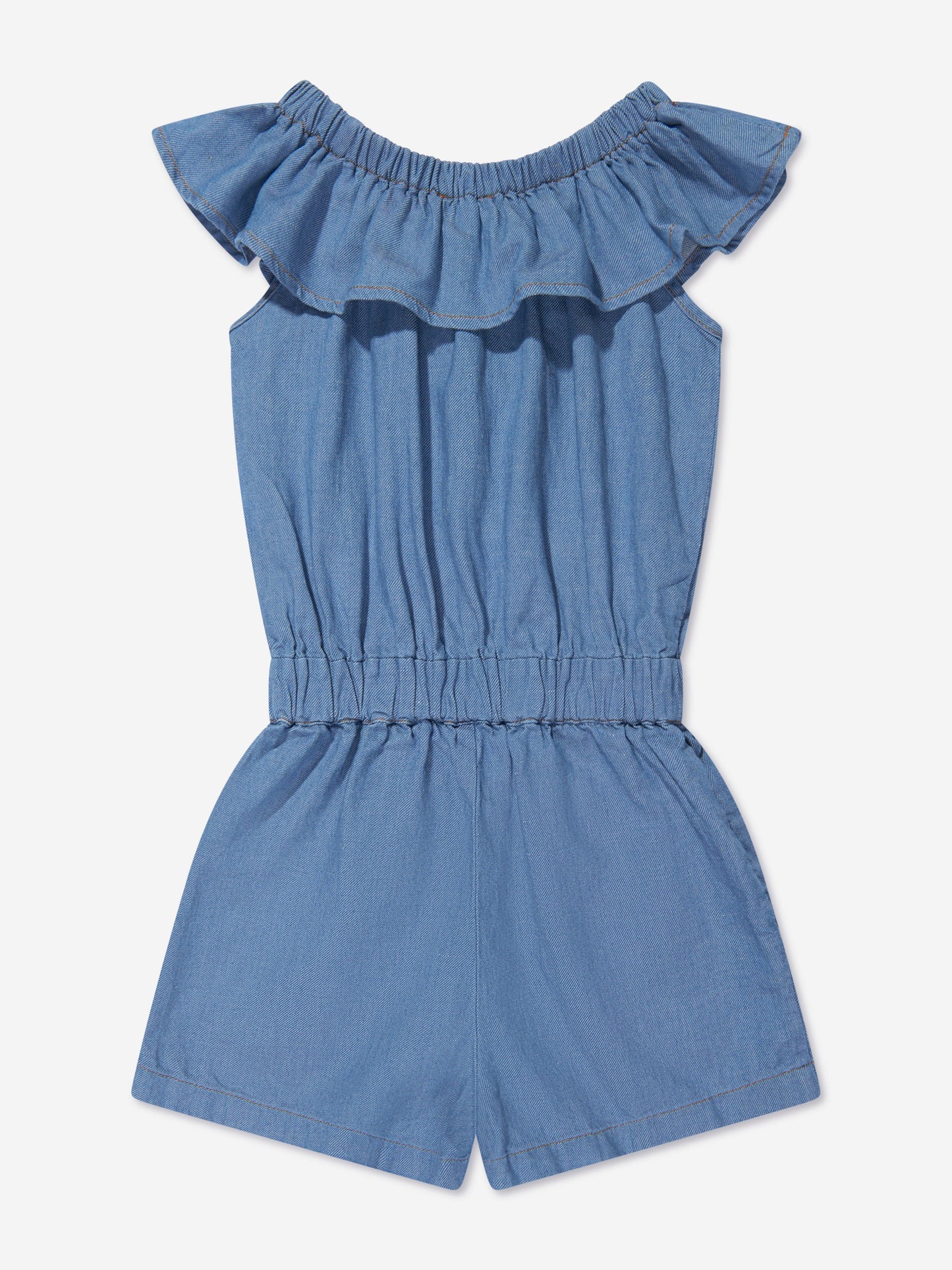 Moschino 女童蓝色 Chambray Teddy 连体裤