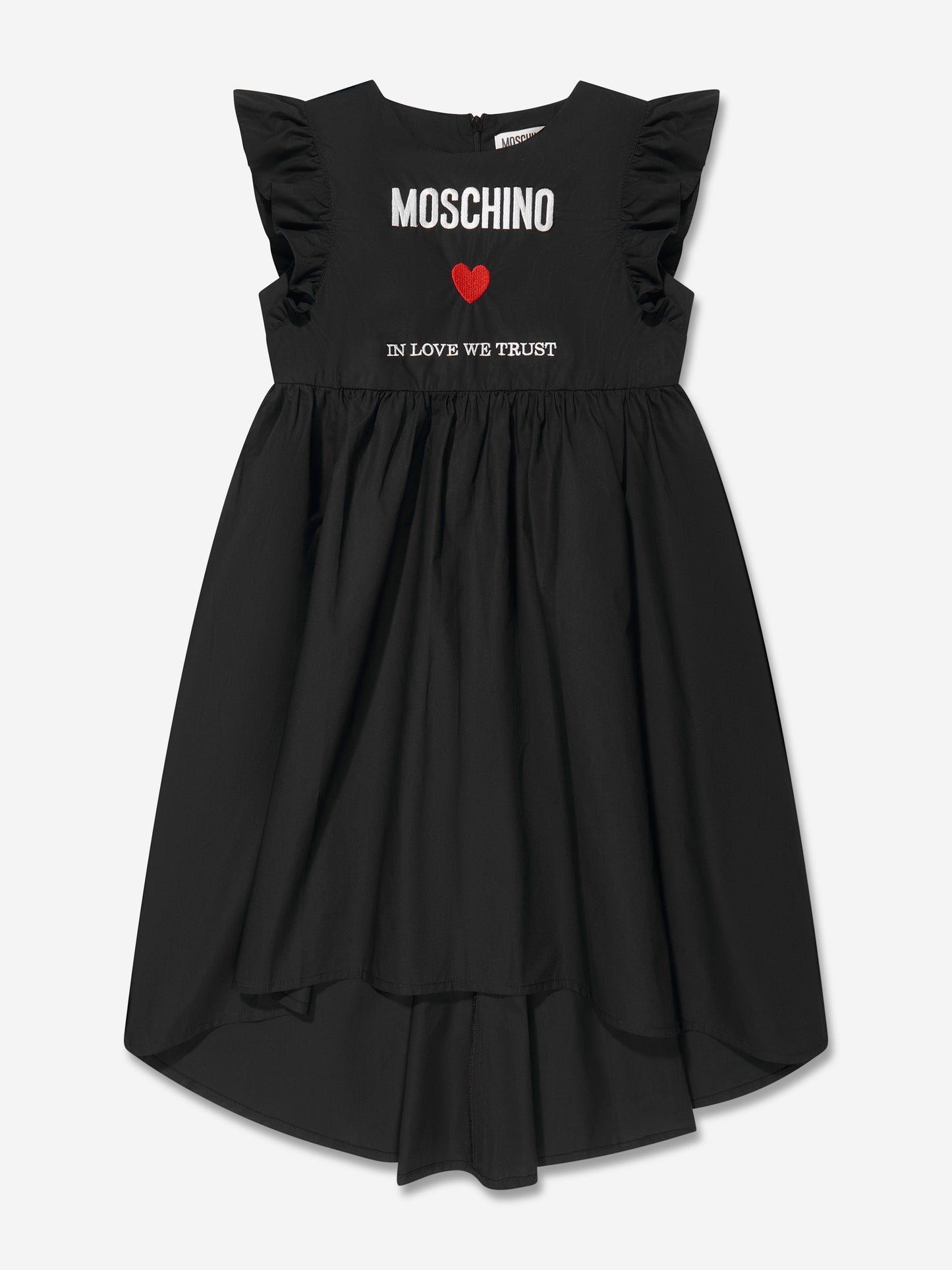 Moschino 女童黑色棉质徽标连衣裙