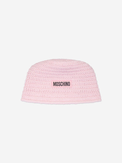 Moschino 女童徽标渔夫帽（粉色）