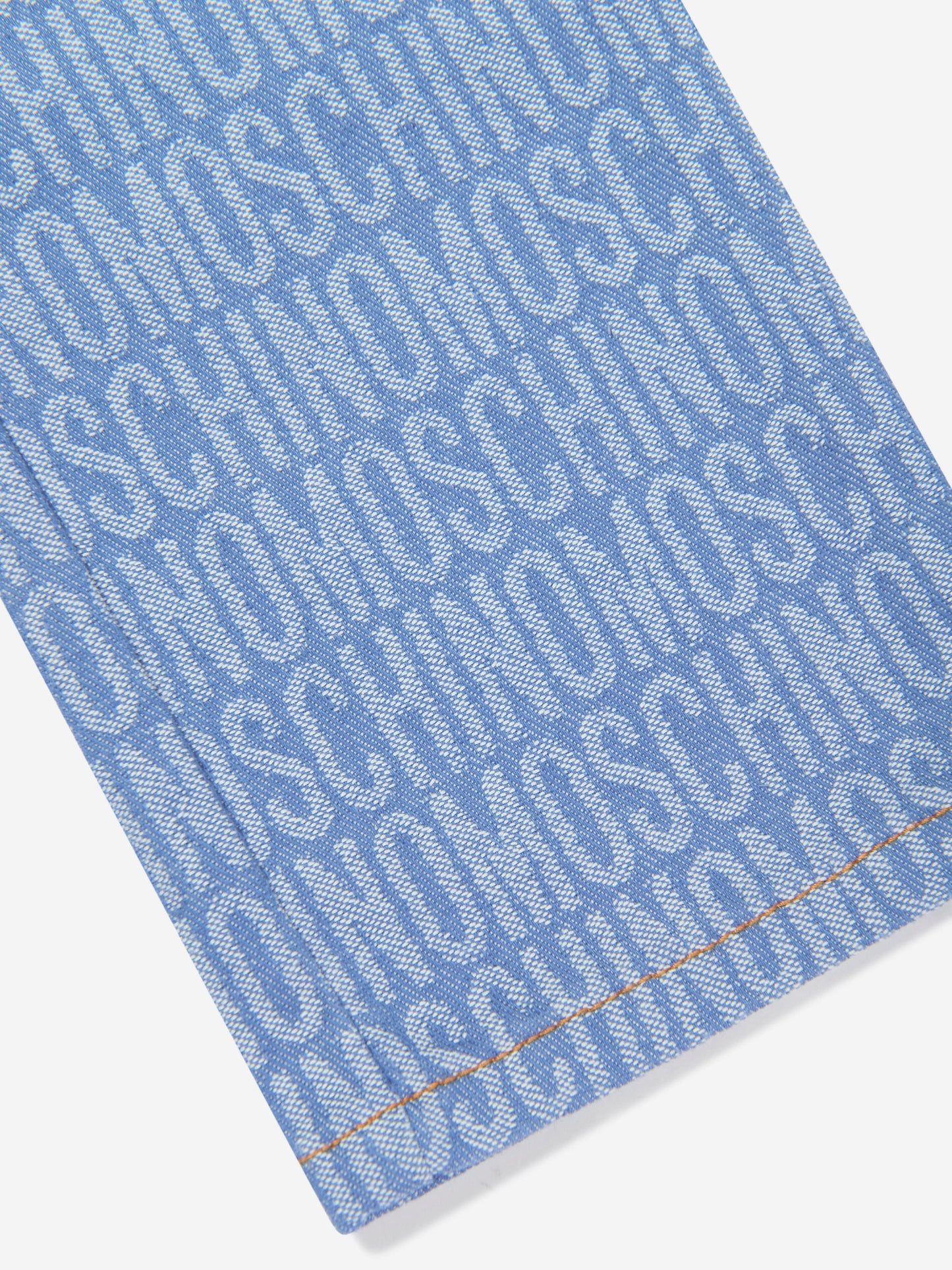 Moschino Boys 蓝色全标志牛仔裤