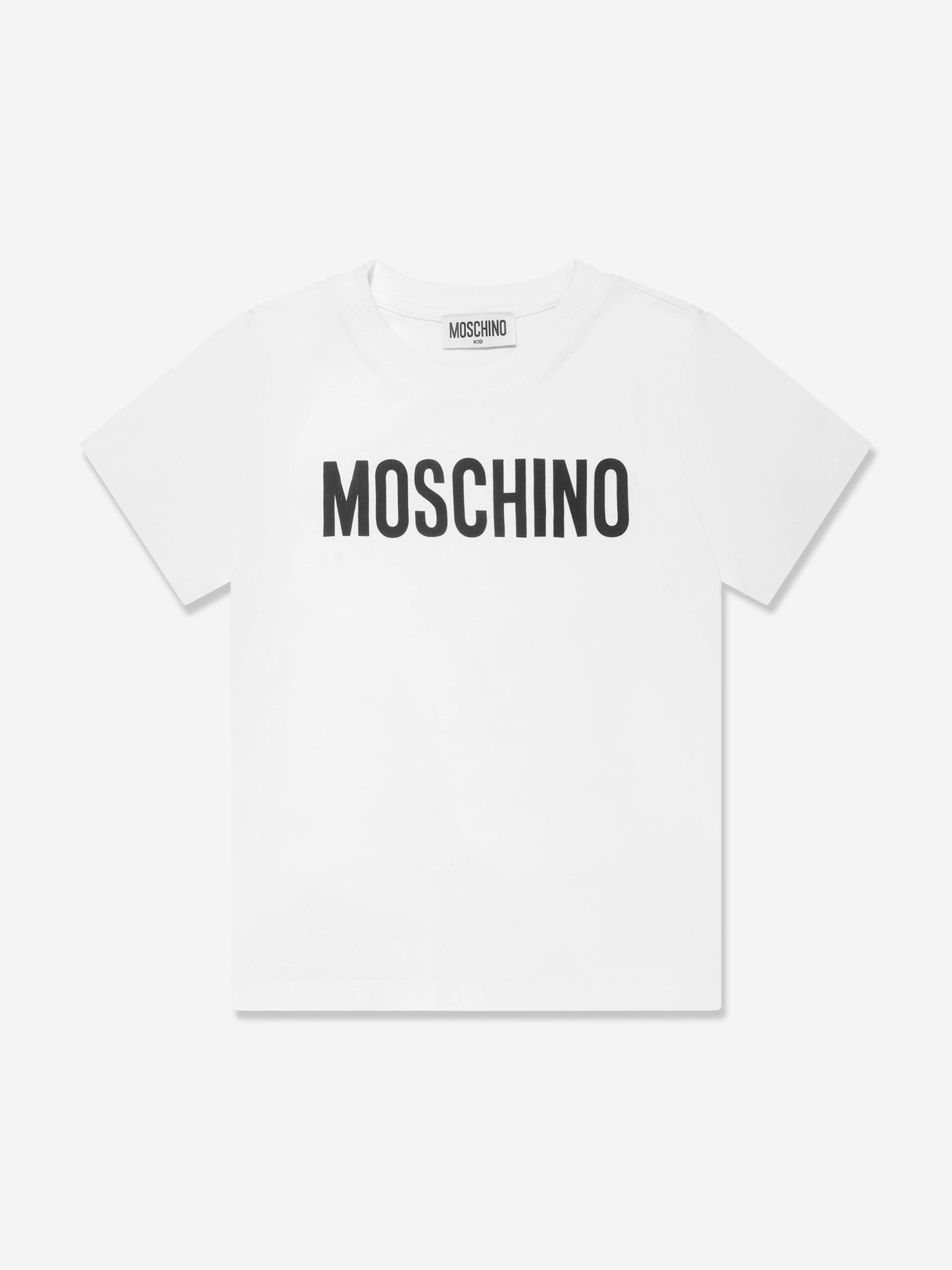 Moschino Kids 白色徽标 T 恤