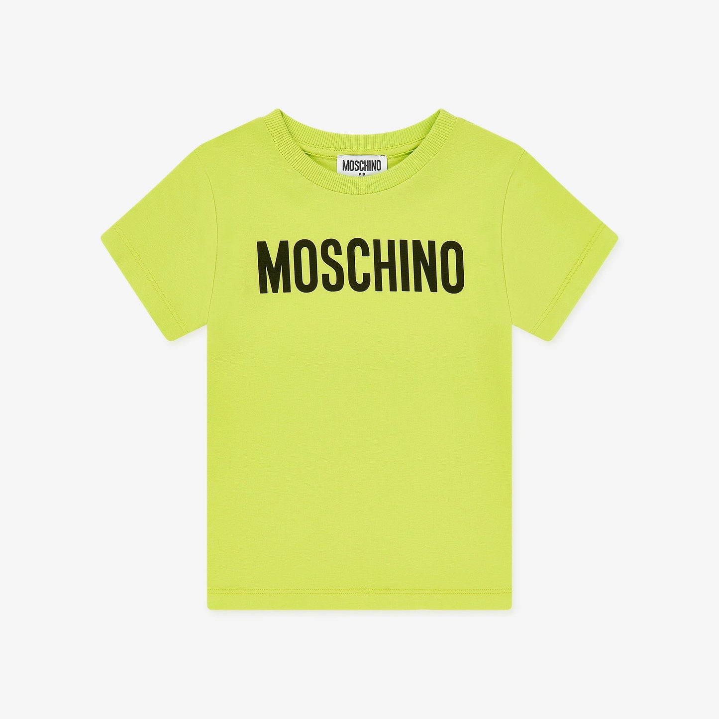 儿童荧光绿色Logo棉T恤