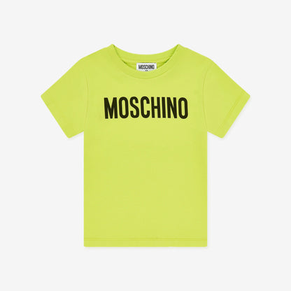 儿童荧光绿色Logo棉T恤