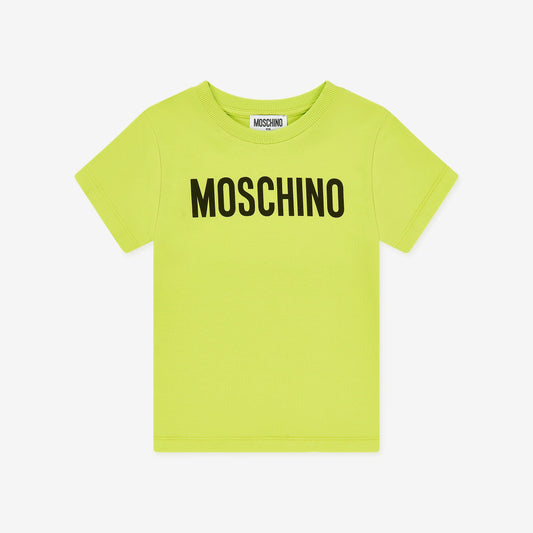 儿童荧光绿色Logo棉T恤
