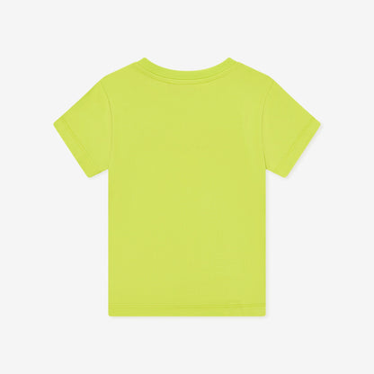 儿童荧光绿色Logo棉T恤