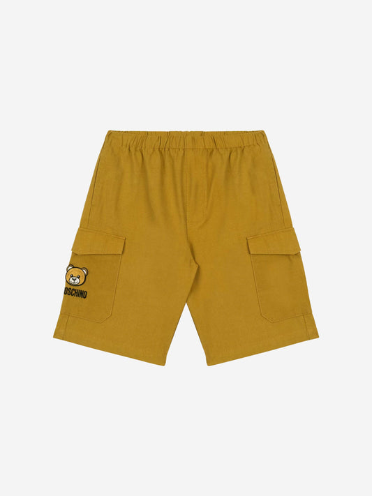 Moschino Boys 棕色泰迪工装短裤