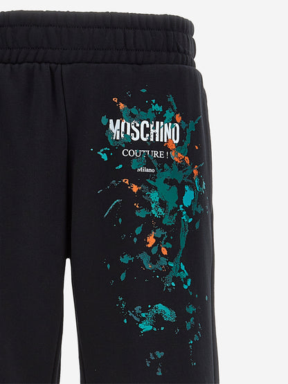 Moschino Boys 黑色 Paint Splash Logo 短裤
