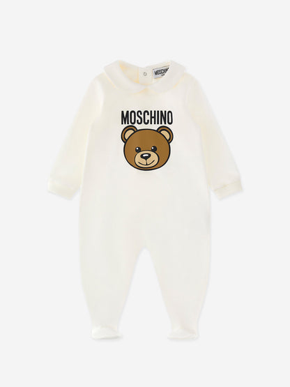 Baby Bear Logo Babygrow Set in Ivory