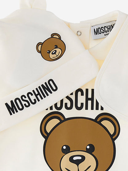 Baby Bear Logo Babygrow Set in Ivory