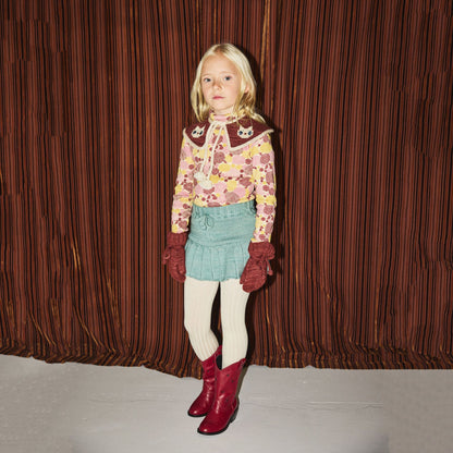 女童浅绿色羊毛短裙