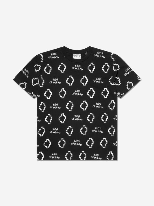 Marcelo Burlon 男童棉质短袖徽标 T 恤
