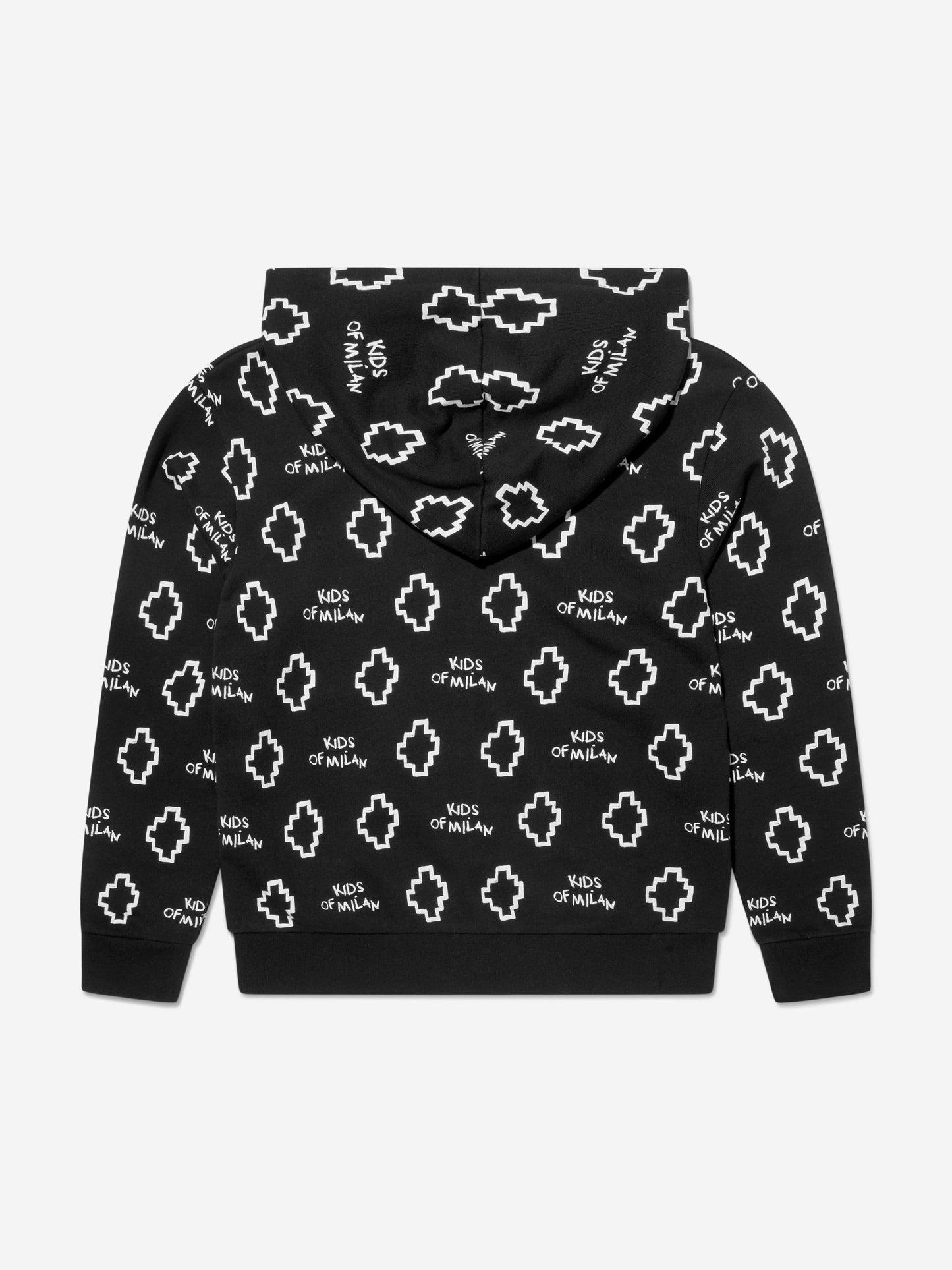 Marcelo Burlon 男童棉质徽标印花拉链上衣