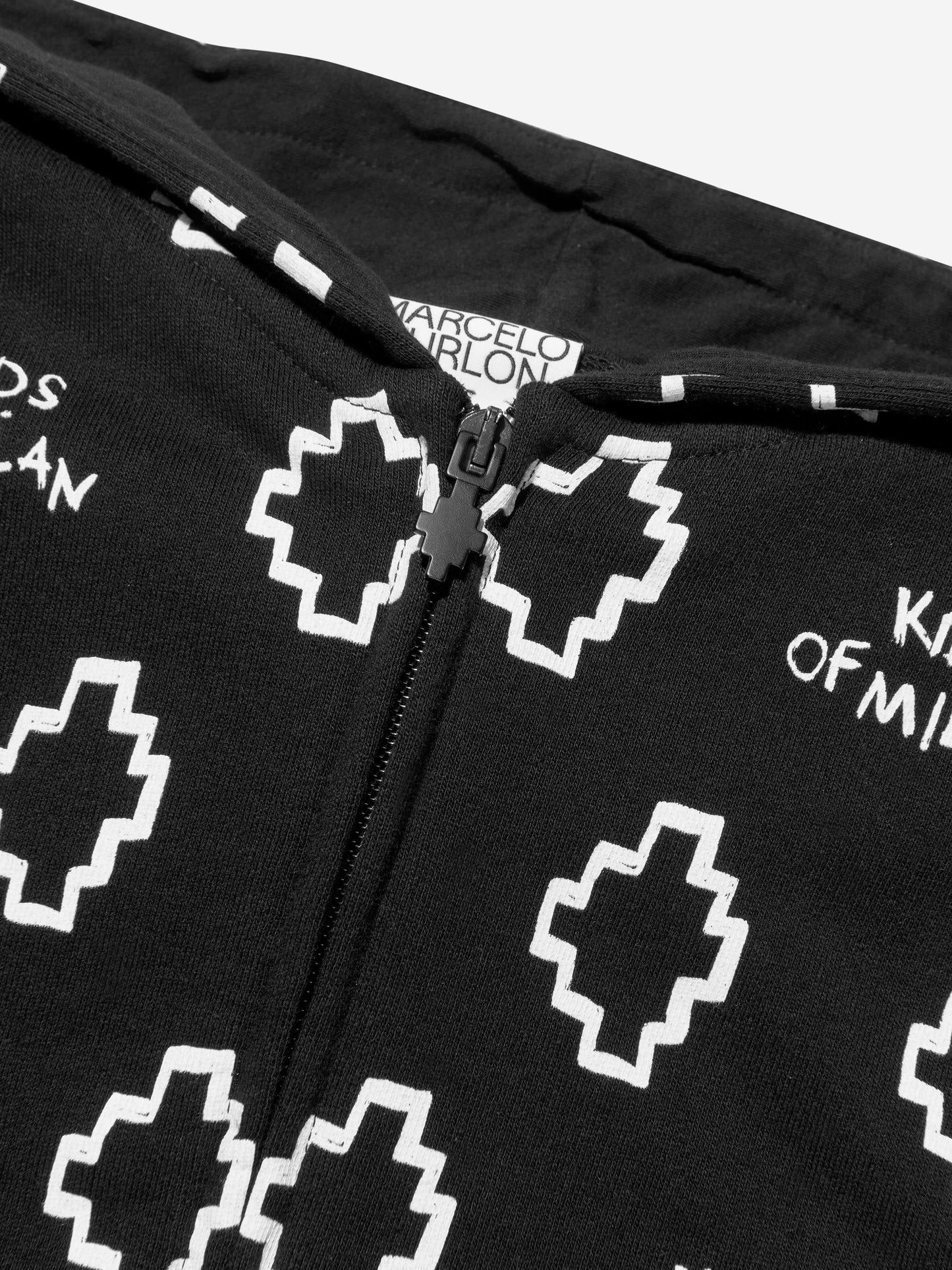 Marcelo Burlon 男童棉质徽标印花拉链上衣