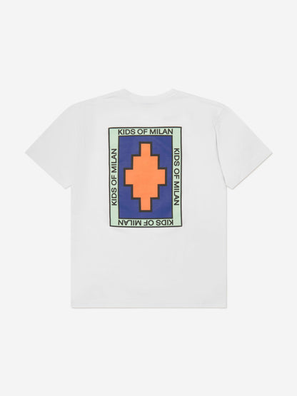 Marcelo Burlon 女童棉质短袖徽标 T 恤