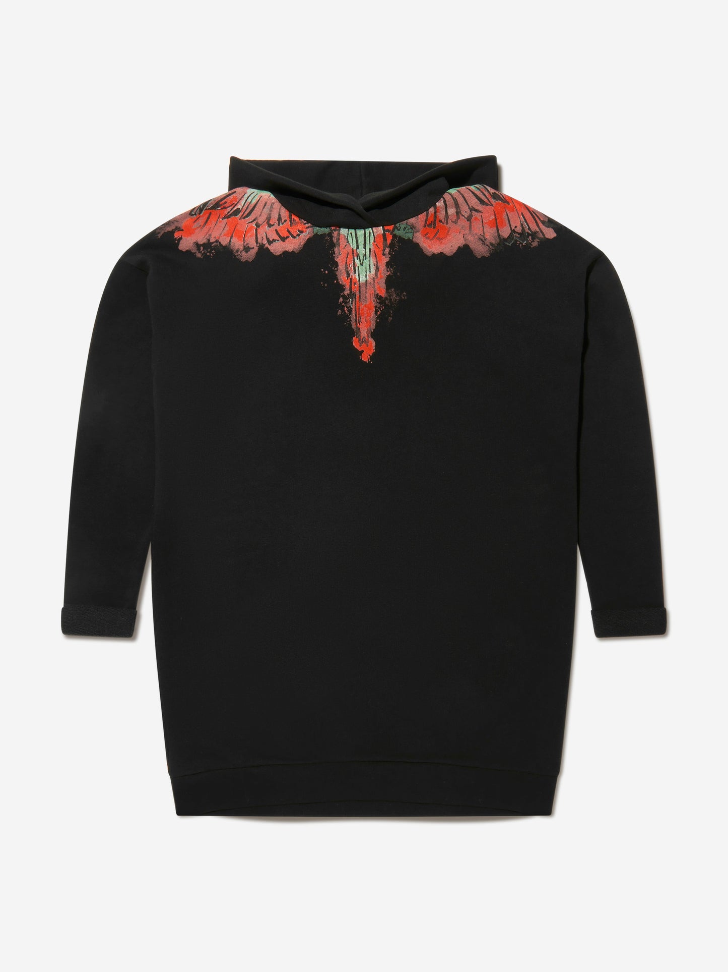 Marcelo Burlon 女童棉质翅膀连帽连衣裙