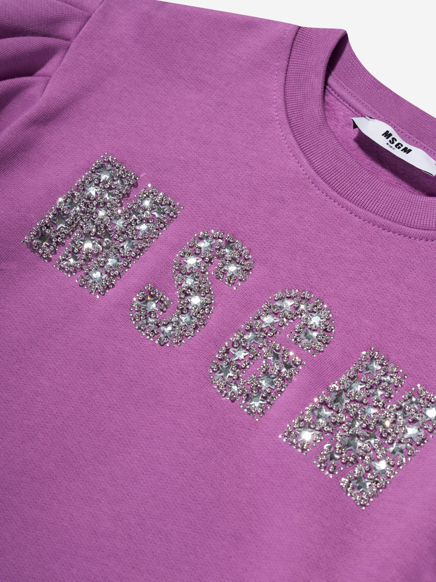 MSGM 女童紫色徽标毛衣裙