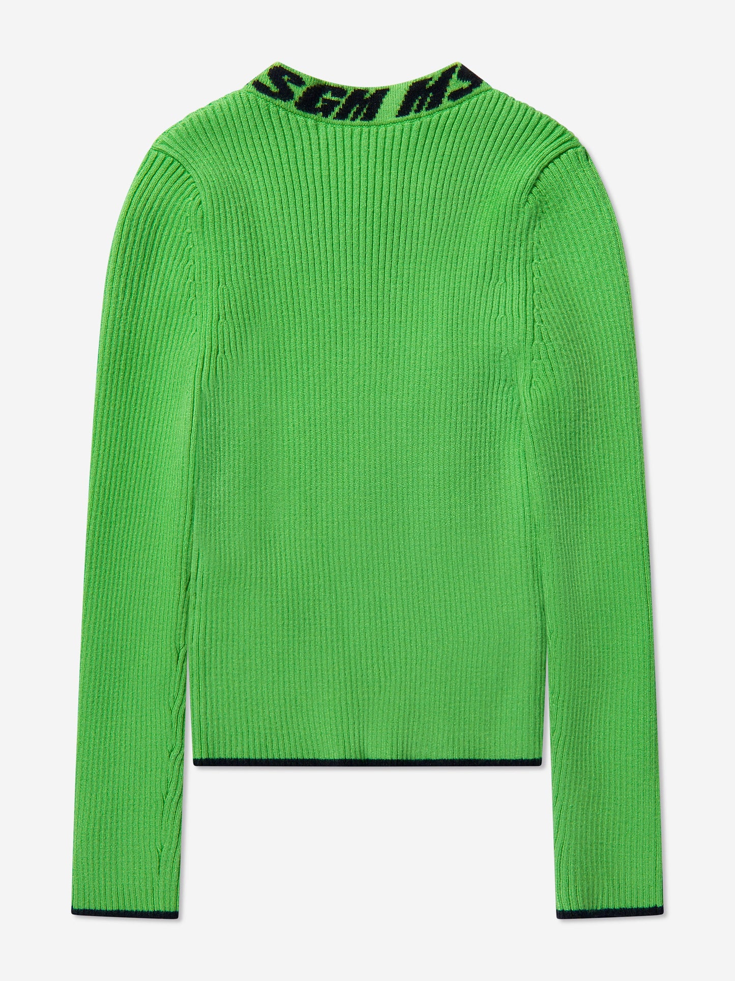 MSGM 女童罗纹针织高领毛衣（绿色）