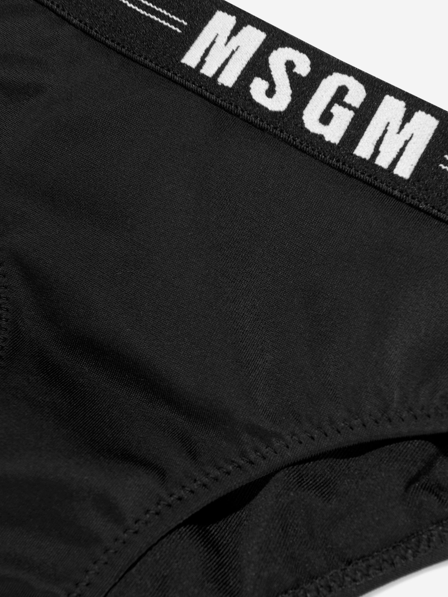 MSGM 女童徽标三角形比基尼（黑色）