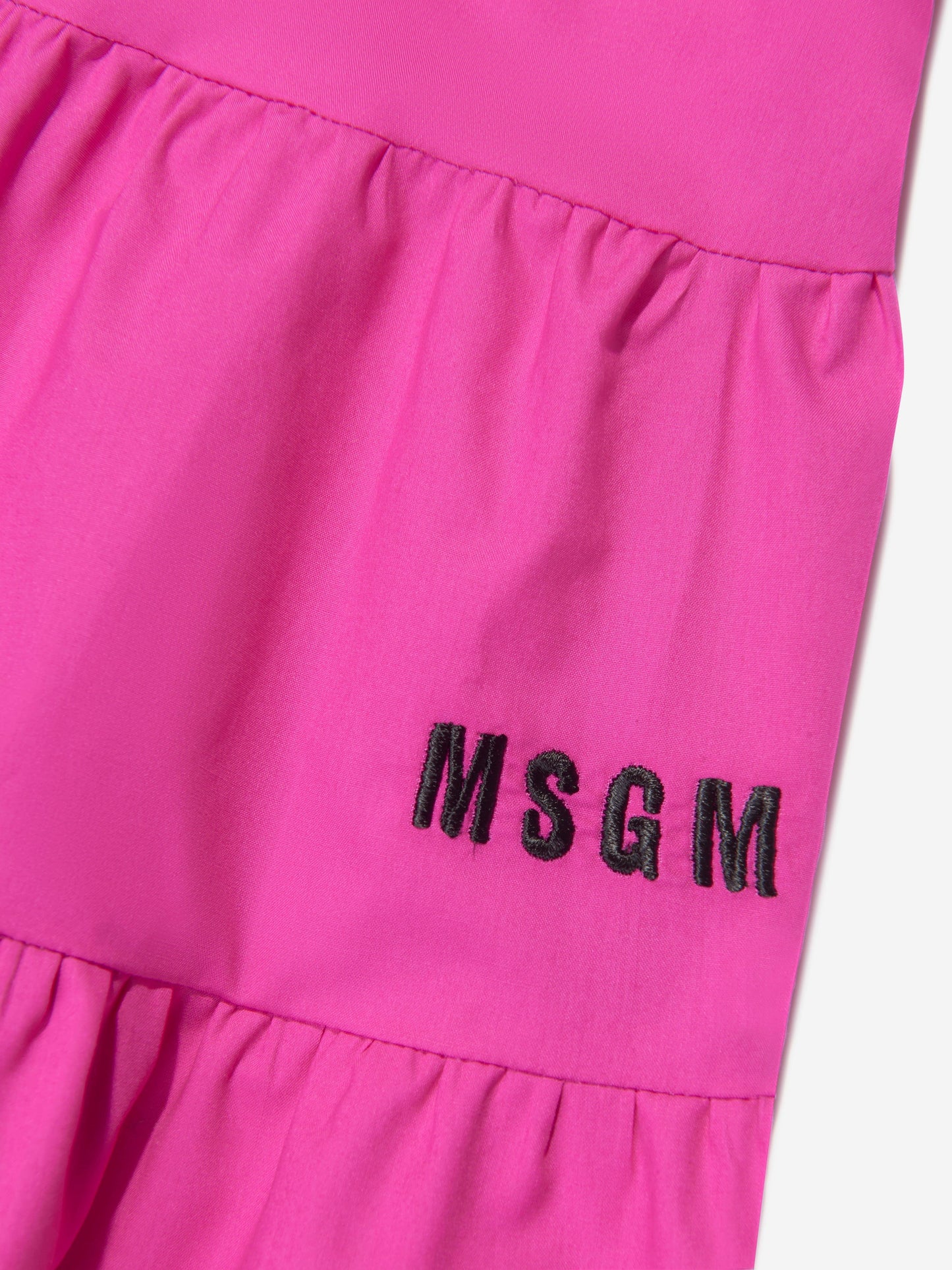 MSGM 女童粉色荷叶边连衣裙