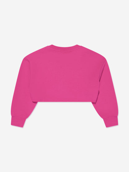 MSGM 女童短款徽标运动衫（粉色）